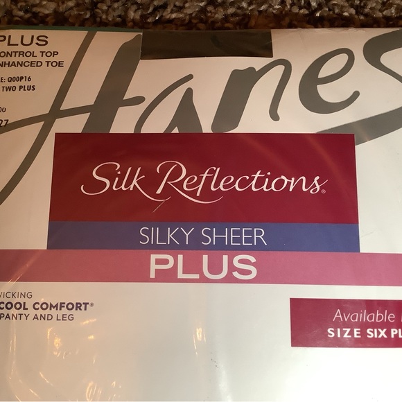 Hanes Silk Reflections control top pantyhose, jet black, size: Two Plus - Picture 2 of 10